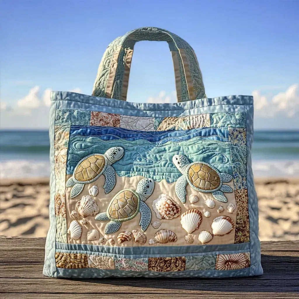 Handgemaakte gewatteerde tas - Zeeschildpadden