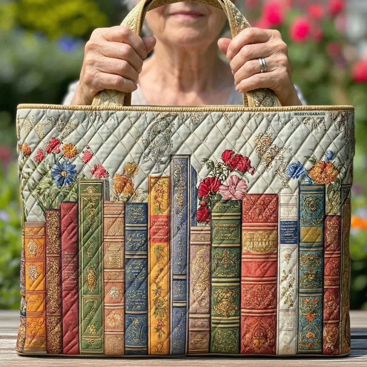 Gewatteerde tas - Betoverde bibliotheek