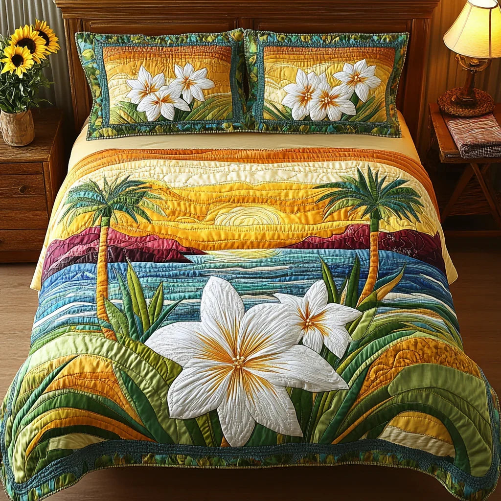 3-delige gewatteerde beddengoedset - Aloha Comfort