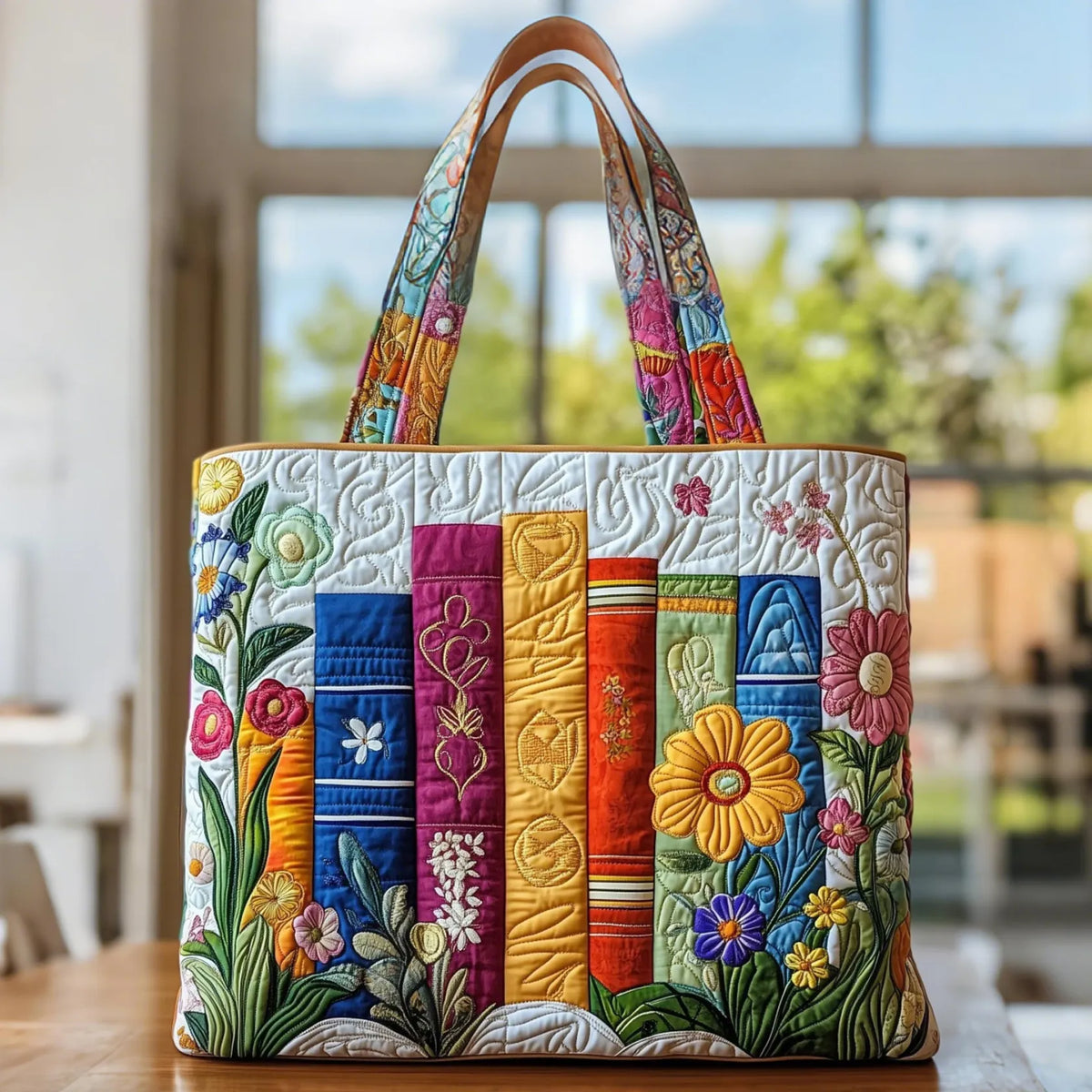 Handgemaakte tas - Bloemenbibliotheek
