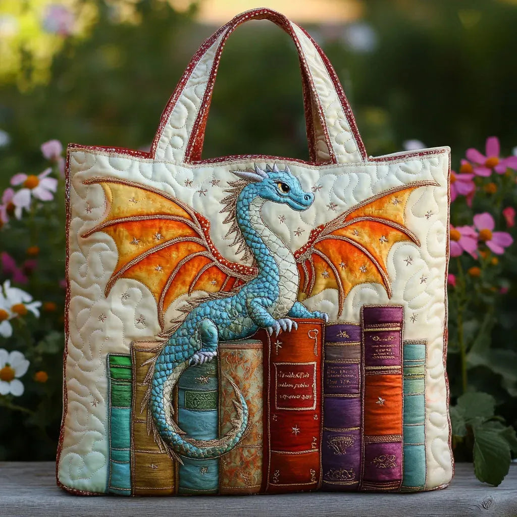 Gewatteerde tas - Smaragden draak, bewaker van de boeken