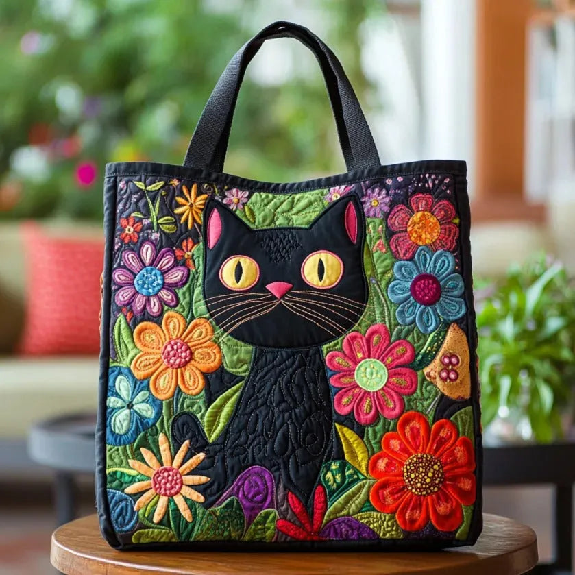Gewatteerde tas - Betoverde zwarte kat