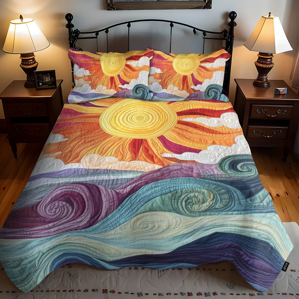 3-delige gewatteerde beddengoedset - El Encanto Zonnestraal