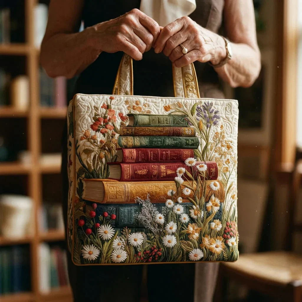 Ambachtelijke gewatteerde tas - Bloemenmotief