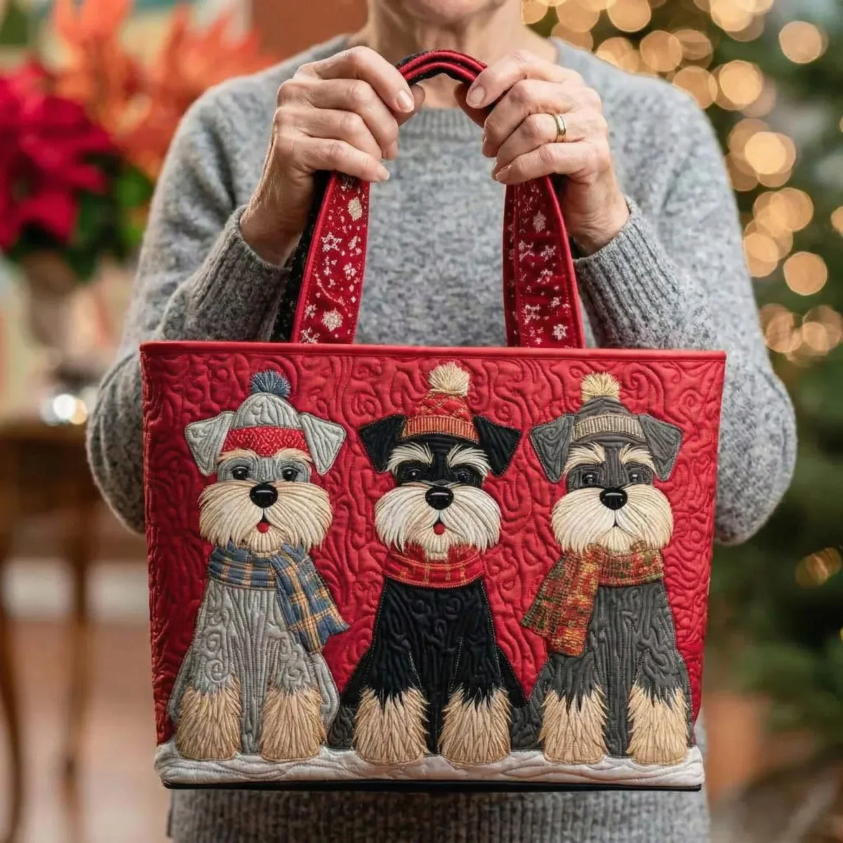 Handgemaakte tas - Trio van schnauzers