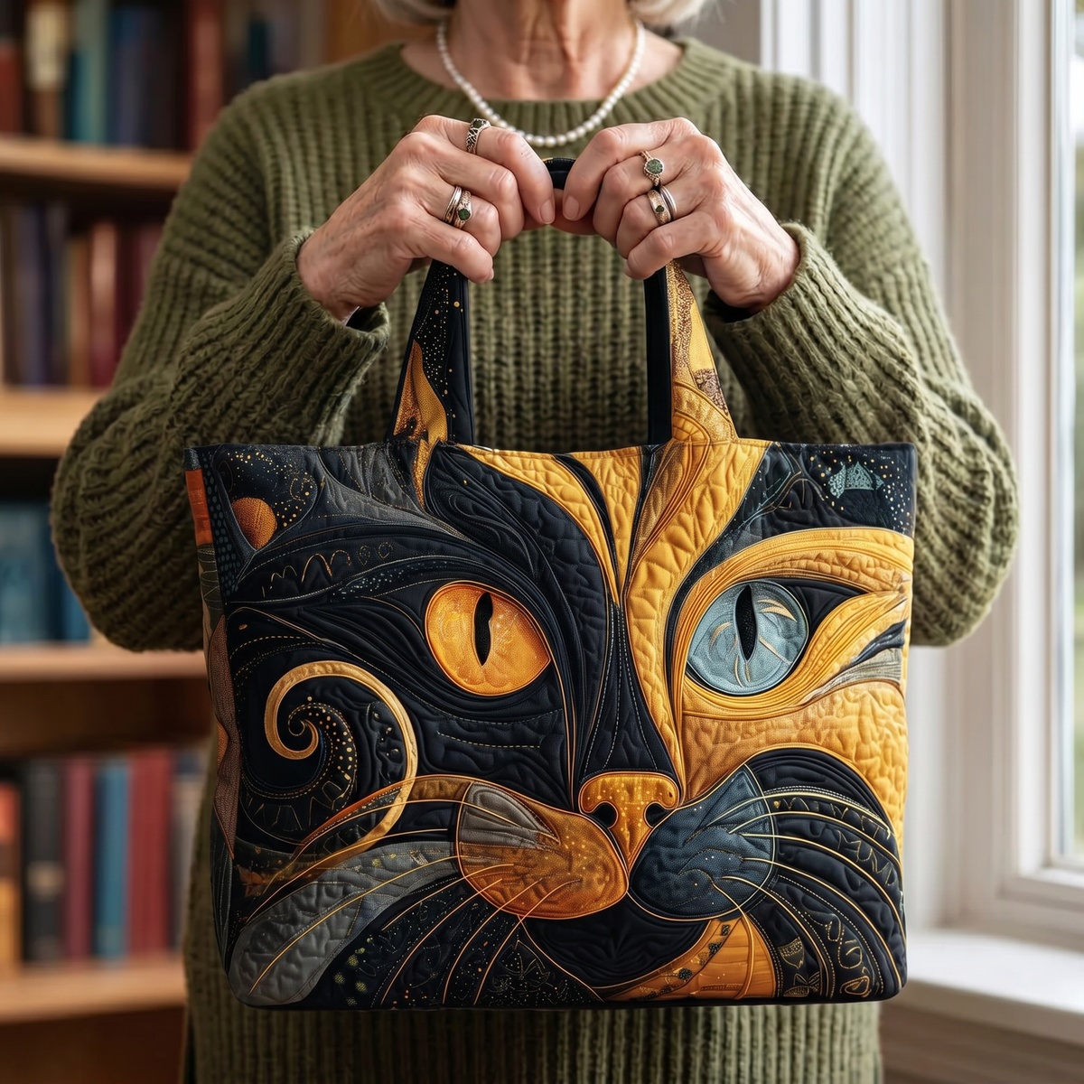 Handgemaakte tas - Mystieke kat